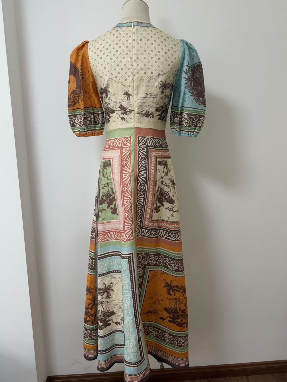 ALEMAIS Alberta Midi Dress Printed Patchwork Midi Dress, 2 4 6 - Picture 5 of 10